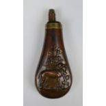 Copper and brass powder flask - late 1800s