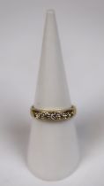 18ct gold 7 stone half hoop diamond set ring - Size M