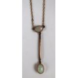 9ct gold opal pendant on chain