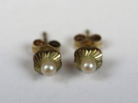 Pair of 9ct gold pearl earrings
