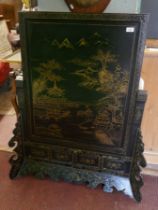 Chinoiserie screen (possibly 20's/30's firescreen) approx W: 92cm H: 118cm