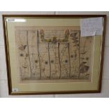 1675 John Ogilby strip map running through local area including Evesham - Approx image size: 47cm