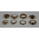 Good collection of 9ct gold rings - Approx weight 28g