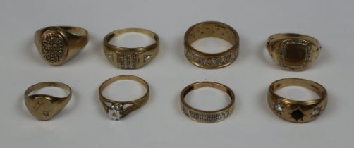 Good collection of 9ct gold rings - Approx weight 28g