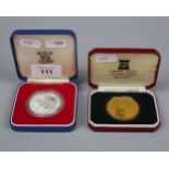 2 Silver proof crowns - both boxed with certificates