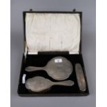 Hallmarked silver dressing table set in original box