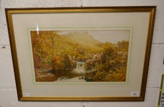 Watercolour - Arther Saker Borrow Dale Cumberland - Approx image size: 45cm x 25cm