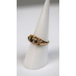 18ct gold rose diamond and sapphire ring - Size L