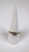 18ct gold diamond solitaire ring - Size S