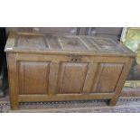 Antique oak coffer - Approx size: W: 104cm D: 46cm H: 58cm