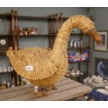 Large wicker duck