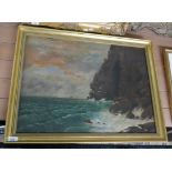Oil on canvas seascape - Approx image size: 67cm x 49cm