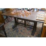 Oak refectory table - Approx size: W: 168cm D: 84cm H: 77cm