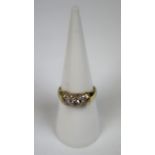 18ct gold diamond set ring - Size N