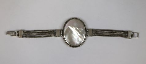 Silver and mother of pearl bracelet