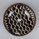 18thC English slipware bowl with salt glaze decoration