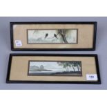Pair of small Japanese watercolours
