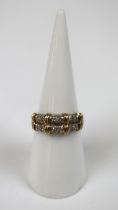 9ct gold diamond set ring - Size M