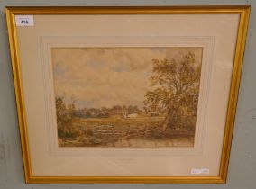 Watercolour - Rural scene signed Thomas Baker of Leamington July 30th 1859 - Approx image size: 34cm