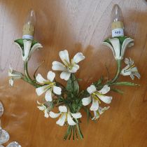 Vintage Italian floral metal wall light