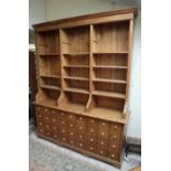 Very large pine haberdashery dresser - Approx size: W: 200cm D: 50cm H: 254cm