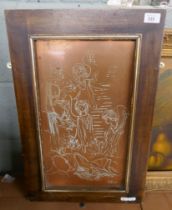 Engraved copper picture - signed Tikva
