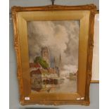 Watercolour Louis Van Staaten - Dordrecht - Approx image size: 39cm x 59cm