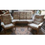 Golden dawn Ercol three piece suite circa 1970's