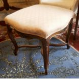 Antique French stool - Approx W: 53cm L: 53cm H:45cm