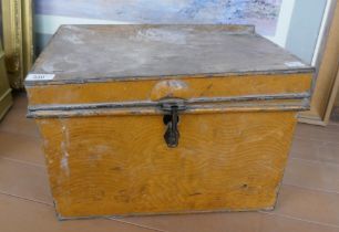 Small tin trunk