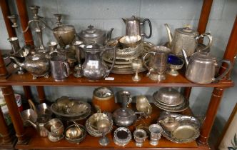 Large collection of silverplate to include teapots etc