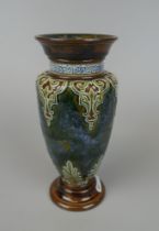 Doulton Lambetth late C19th vase by Louise Wakley - Approx height: 23cm