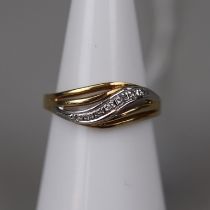9ct gold diamond set ring - Size L