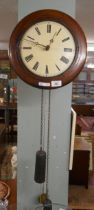 Victorian twin weight circular wall clock in good working order