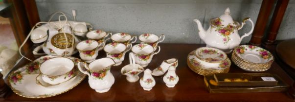 Royal Albert Old Country Roses tea service for 6 together with a telephone
