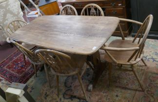 Ercol table with 4 chairs and 2 carvers