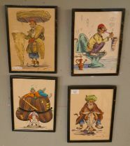 4 Armanian artist Hairo Avo signed pictures - Approx image sizes: 20.5cm x 29cm