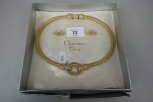 Vintage Christian Dior 1980s necklace and earrings in original box