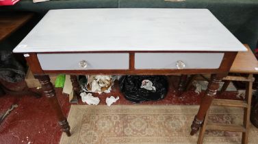 Shabby chic side table - Approx size: W: 107cm D: 52cm H:77cm