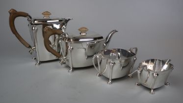 Fine quality solid silver 4 piece tea set, Sheffield 1937 by Stower & Wragg - Approx gross weight