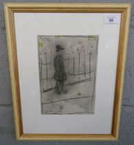Sketch signed L S Lowry 1956 - Approx image size: 16cm x 23cm
