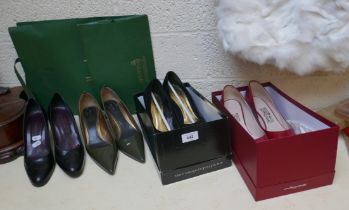 4 pairs of designer shoes - Escada, Prada Salvatore Ferragamo and Lisa Kay all size 38 size 5 UK