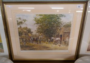 Signed print of a farmyard scene by JL Chapman