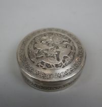 Indian silver pill box - Approx weight 82.6g