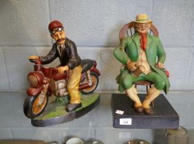 2 novelty figurines - Approx height of tallest: 37cm