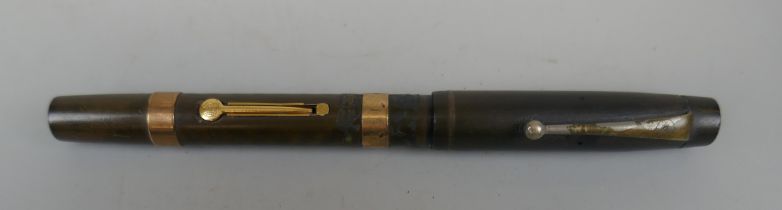 Watermans Ideal fountain pen with 9ct gold bands model no.52