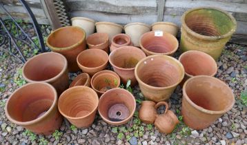 Collection of terracotta garden pots