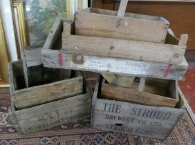 Collection of wooden crates