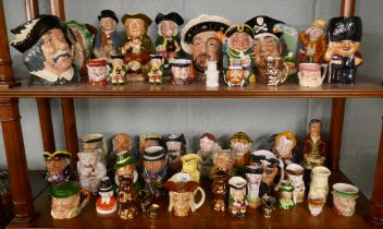Large collection of Toby jugs and character jugs to include Royal Doulton