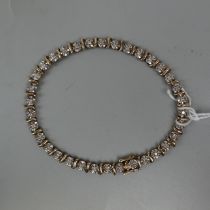 9ct gold diamond set tennis bracelet